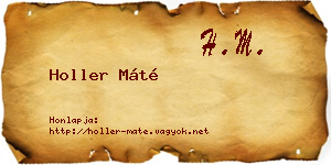 Holler Máté névjegykártya