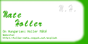 mate holler business card